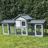Kaninchenstall Picasso grau_weiss mit PVC Welldach Produktbild-Vorschau 3