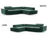 Two views of a green sectional sofa, labeled 'RECHTS' (right) and 'LINKS' (left), against a white background. Náhľad obrázku produktu