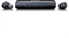 A pair of black wireless earbuds and their charging case are displayed on a white background. Produktbild-Vorschau