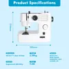 A product image showing a sewing machine with its specifications. Produktbild-Vorschau