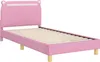 vidaXL Kinderbettgestell mit Kopfteil Rosa 90 x 200 cm Produktbild-Vorschau 4