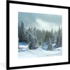 MuchoWow® Gerahmtes Poster Wald - Schnee - Winter 40x40 cm Produktbild-Vorschau 1