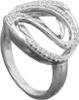 Eleganter Ring Damenring weiße Zirkonia zweilagig 925 Produktbild-Vorschau 1