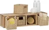 Relaxdays Wandregal Walnuss im 4er Set, Regalsystem, je 4 Produktbild-Vorschau 1