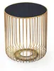 FineBuy Beistelltisch Glas Metall 40cm Gold Rund Produktbild-Vorschau 6