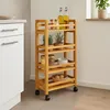 Schmaler Nischen-Rollwagen Bambus MDF mobil & platzsparend Produktbild-Vorschau 9