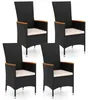 COSTWAY Gartenstühle Hochlehner 4er Set, Polyrattan Produktbild-Vorschau 1