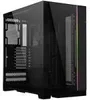 A black computer tower case with tempered glass panels. Voir les images du produit