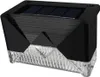 A black and clear solar-powered garden light with a textured surface and a solar panel on top. Podgląd zdjęcia produktu