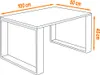 A line drawing of a coffee table with dimensions indicated. Náhled obrázku produktu