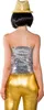Pailletten Minirock/Top 2in1 silber y Rock T-Shirt Karneval Produktbild-Vorschau 4