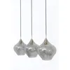 Three hanging pendant lights with glass shades. Produktbild-Vorschau