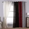 Several curtains of different colors are displayed in front of a window, with a dresser and lamp to the right. Produktbild-Vorschau