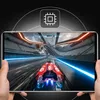 Hands holding a tablet displaying a racing game, with a CPU icon overlay. Podgląd zdjęcia produktu