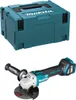 A teal Makita storage box and a black and teal Makita angle grinder are displayed against a white background. Anteprima dell’immagine prodotto
