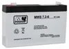 A white lead-acid battery with black text and branding. Produktbild-Vorschau