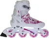 A single white and pink inline skate with a floral pattern is shown against a white background. Produktbild-Vorschau