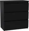 Komoda - 3 zásuvky - 70 cm - Černá - Moderní příborník - Náhled obrázku produktu 1