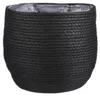 Mica Decorations Blumentopf - Rattan - schwarz - Jute - Produktbild-Vorschau 1