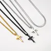 Esmoly Kreuzkette Herren Silber Gold Schwarz Edelstahl Produktbild-Vorschau 5