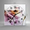 Wanduhr - Quadrat - Glasuhr - blume sommer natur - 40x40cm Produktbild-Vorschau 3