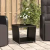 vidaXL Tavolino con piano in vetro Nero Polyrattan e vetro Anteprima dell’immagine prodotto 2
