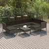 vidaXL 10-tlg. Garten-Lounge-Set mit Auflagen Poly Rattan Produktbild-Vorschau 2