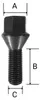 20 wielbouten M12x1.25, 22 mm conische schroefdraad, zwart, Productafbeelding-voorbeeld 2