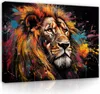 Leinwandbilder Löwe Abstrakt Pop Art Tiere 120x80 cm groß Produktbild-Vorschau 1