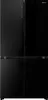 A black Hisense refrigerator is shown from the front against a white background. Produktbild-Vorschau