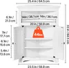 A diagram showing the dimensions of a white corner cabinet. Anteprima dell’immagine prodotto
