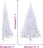 vidaXL Sztuczna pół choinka ze stojakiem biała 210 cm PVC Podgląd zdjęcia produktu 7