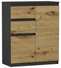 Komoda 98 cm 2 dveře 2 zásuvky skříňka FRAMIRE S-2 antracit Náhled obrázku produktu 3
