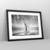 Gerahmtes Poster - Schwarzer Rahmen - Schwarzweiß Baum See Produktbild-Vorschau 8