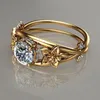 Damen-Ring, floraler Doppelschicht-Schmuck, funkelnder Produktbild-Vorschau 7