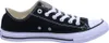 A side view of a black Converse All Star sneaker with white laces and a white sole. Voir les images du produit