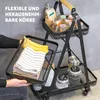 eluno 3-patrový servírovací vozík, vozík z černého kovu a Náhled obrázku produktu 4