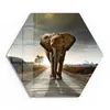 DEQORI Glasbild Echtglas 40x35 cm 'Elefant auf Asphalt' Produktbild-Vorschau 1