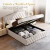 Letto imbottito INONEFT, modello boxspring, 140x200 cm, con Anteprima dell’immagine prodotto 4