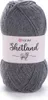 A ball of grey yarn with a label wrapped around it. Produktbild-Vorschau