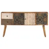 vidaXL Buffet avec motifs imprimés 130x30x70 cm bois massif Voir les images du produit 1
