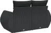 vidaXL Gartensofa mit Kissen 2-Sitzer Schwarz Poly Rattan Produktbild-Vorschau 6