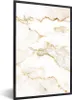 MuchoWow® Gerahmtes Poster Marmor - Limette - Gold - Luxus Produktbild-Vorschau 1