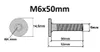 Flachkopfschrauben M6 Möbelschrauben Möbelverbinder 50mm Produktbild-Vorschau 2