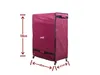 A burgundy storage box with wheels and handles, shown against a white background with dimensions indicated. Podgląd zdjęcia produktu