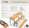 tectake Bierzeltgarnitur klappbar mit Schirmhalterung - Produktbild-Vorschau 5