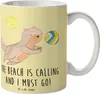 Mr. & Mrs. Panda Bedruckte Tasse Sommer Meer Strand - Gelb Produktbild-Vorschau 1