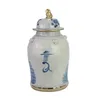 Fine Asianliving cinese Ginger Jar Blue White Gilded Anteprima dell’immagine prodotto 3