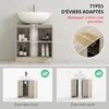 HOMCOM Meuble salle de bain sous Lavabo - meuble Voir les images du produit 3