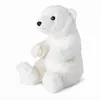 A white plush polar bear is sitting down, facing to the left. Produktbild-Vorschau